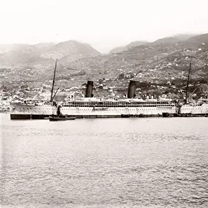 RMS Saxon, anchored at Madeira, Portugal