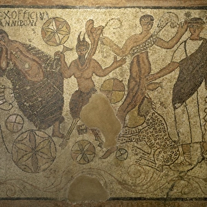 Roman mosaic of Bacchic scene from workshop of Anmus Ponius