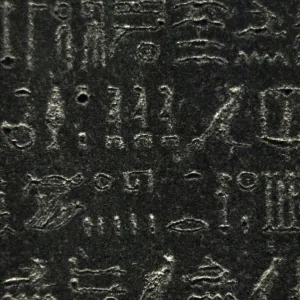 The Rosetta Stone. Hieroglyphic scripture