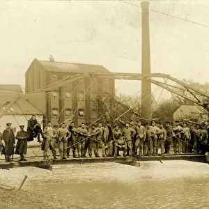 Royal Engineers Building a Bridge, Thought to be at Colchest
