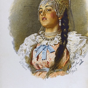Russian Boyar girl - portrait by Bobroff