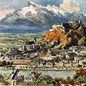 Salzburg, Austria, with Unterberg Alp in the distance
