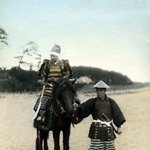 Samurai and attendant (actors), Japan