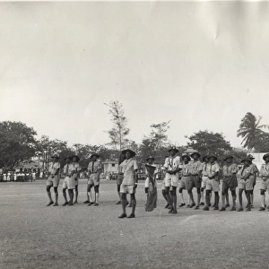 Scouts on Coronation parade, Bathurst, Gambia, West Africa