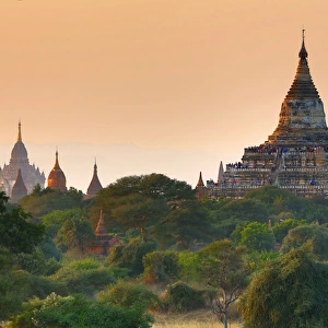 Shwesandaw Pagoda at sunset, Plain of Bagan, Myanmar