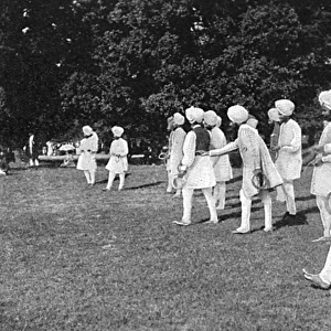 Sikh Officers playing quoits at Hampton Court Palace, 1902