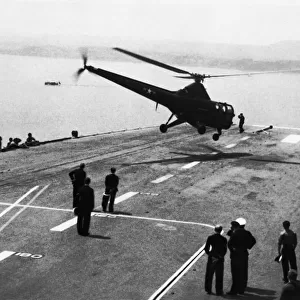 Sikorsky S-51 Hms Theseus Ships Helicopter Taking-Off fr?