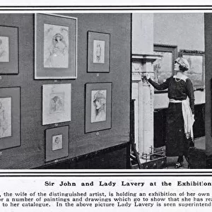 Sir John and Lady Lavery at the exhibition of their pictures at the Alpine Club Galleries