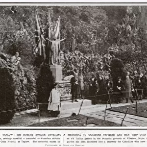 Sir Robert Borden unveils Canadian Memorial - Cliveden