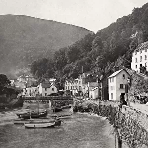 Small boats along the water at Lynmouth