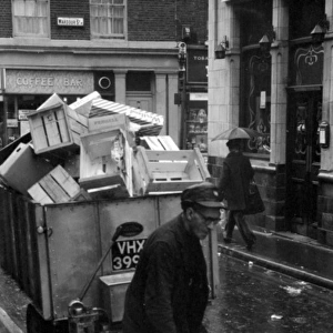 Soho, London - Brewer Street W1, refuse collection
