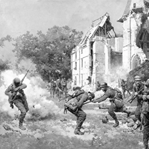 Soldiers in action on Western Front, WW1