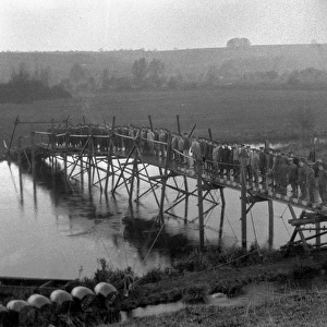 Soldiers on bridge at Tidworth, Wiltshire