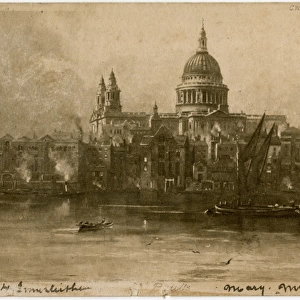 St. Pauls Cathedral, London - view from the River Thames