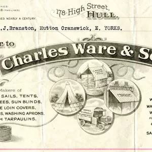 Stationery, Charles Ware & Sons, Sails, Tents and Blinds