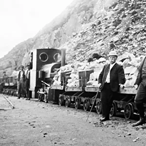 Stone quarry railway train