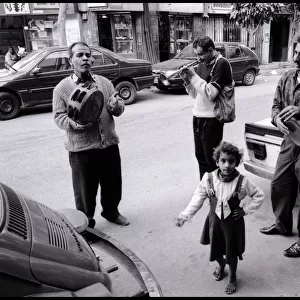 Street mucisians Cairo, Egypt. Date: 1980s