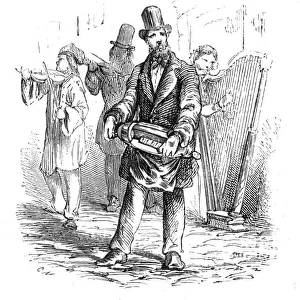 Street music: hurdy gurdy player, 1857