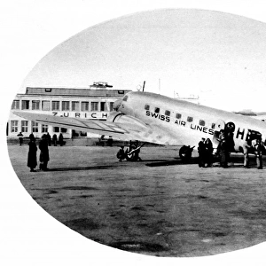 Swissair Aeroplane at Zurich Airport, 1936