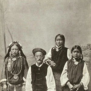 Tibetan Family in traditional costume