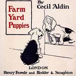 Title page design by Cecil Aldin, The Farmyard Puppies