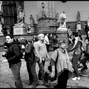 Tourists etc Piazza Signoria Florence