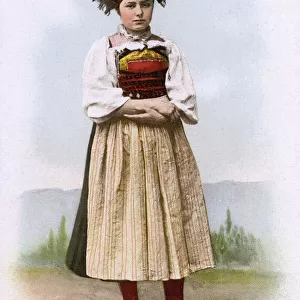 Traditional Swiss Costume - A woman from Frick, Aargau