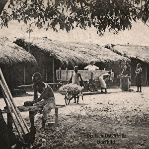 Typical village scene, Tanganyika, German East Africa