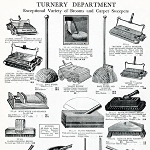 Variety of brooms and carpet sweepers 1929