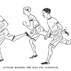 Varsity sports - Lutyens running the mile for Cambridge