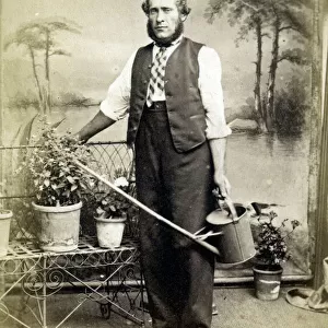 Victorian gardener with watering can, Chelmsford