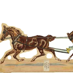 Victorian scrap, horse-drawn carriage