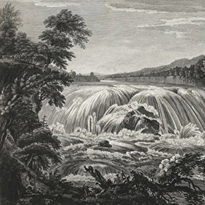 A view of the great Cohoes Falls, on the Mohawk River, the f