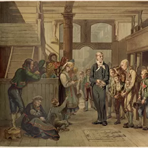 The village schoolmaster conducts a public catechism in Hitterdal church Date: 1845