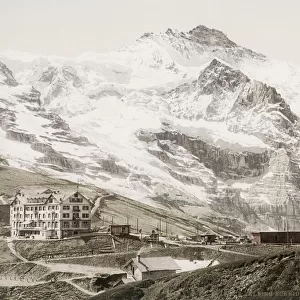 Vintage 19th century photograph: Kleine Scheidegg, Junfrau, Bernese Alps