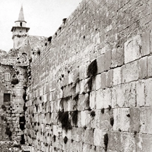 Wailing Wall Jerusalem, circa 1880s
