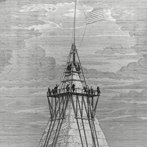 Top of the Washington Monument. Setting the capstone