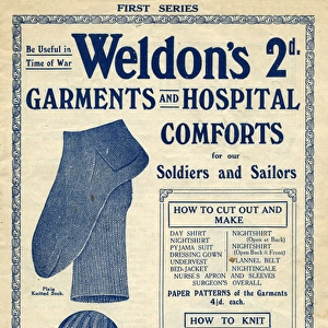 Weldons garments & hospital comforts, knitting booklet, WW1