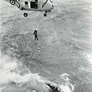 A Westland Whirlwind during a rescue attempt at sea in 1963