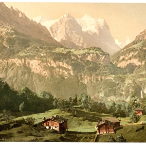 Well and Wetterhorn, Bernese Oberland, Switzerland