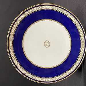 White Star Line, cobalt blue and gilt dinner plate