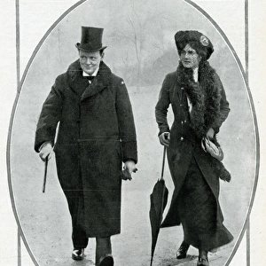 Winston Churchill with wife Clementine Churchill 1910