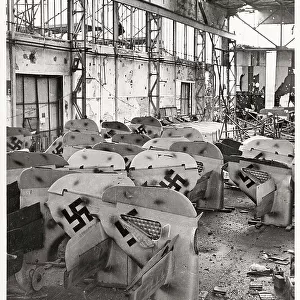 WW II - partly assembled Focke-Wulf 190 Bremen factory