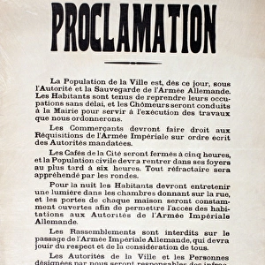 WW1 poster, Proclamation