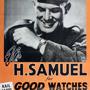 WW2 era poster advertising H Samuel jewellers