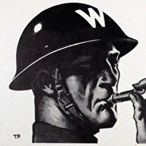 WW2 poster, In a raid, keep your gas mask always with you