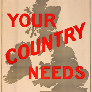 WWI Poster, Britons! Your Country Needs You