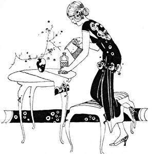 Young lady filling up a decanter