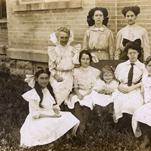 Young women and girls in their Sunday best, USA