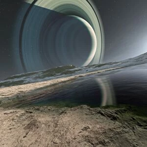 Alien landscape and planet, artwork C016 / 6343